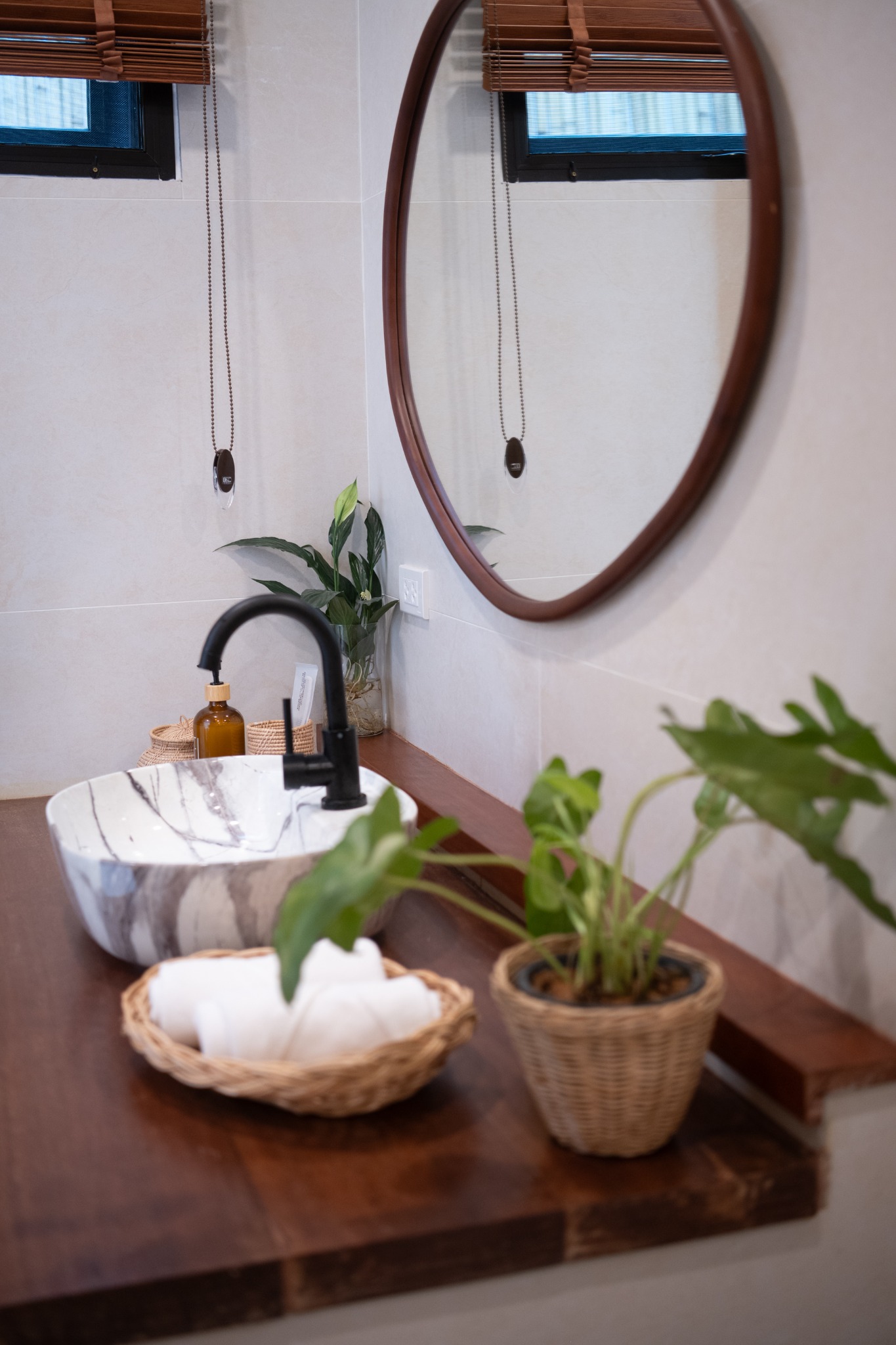 Balcony Junior Suite bathroom vanity and guest amenities