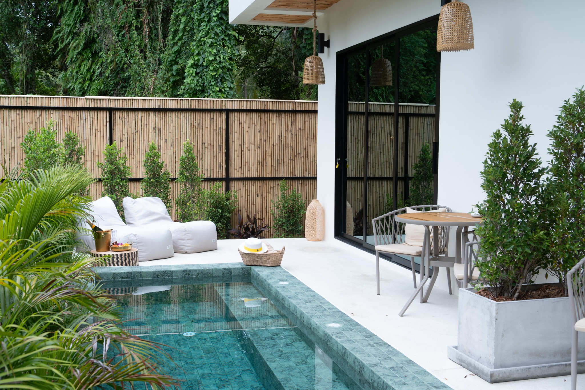 Pool Suite shared plunge pool and furnished patio